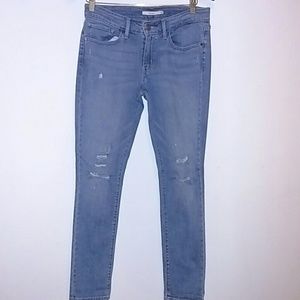 Blue Ripped Skinny Levis Jeans